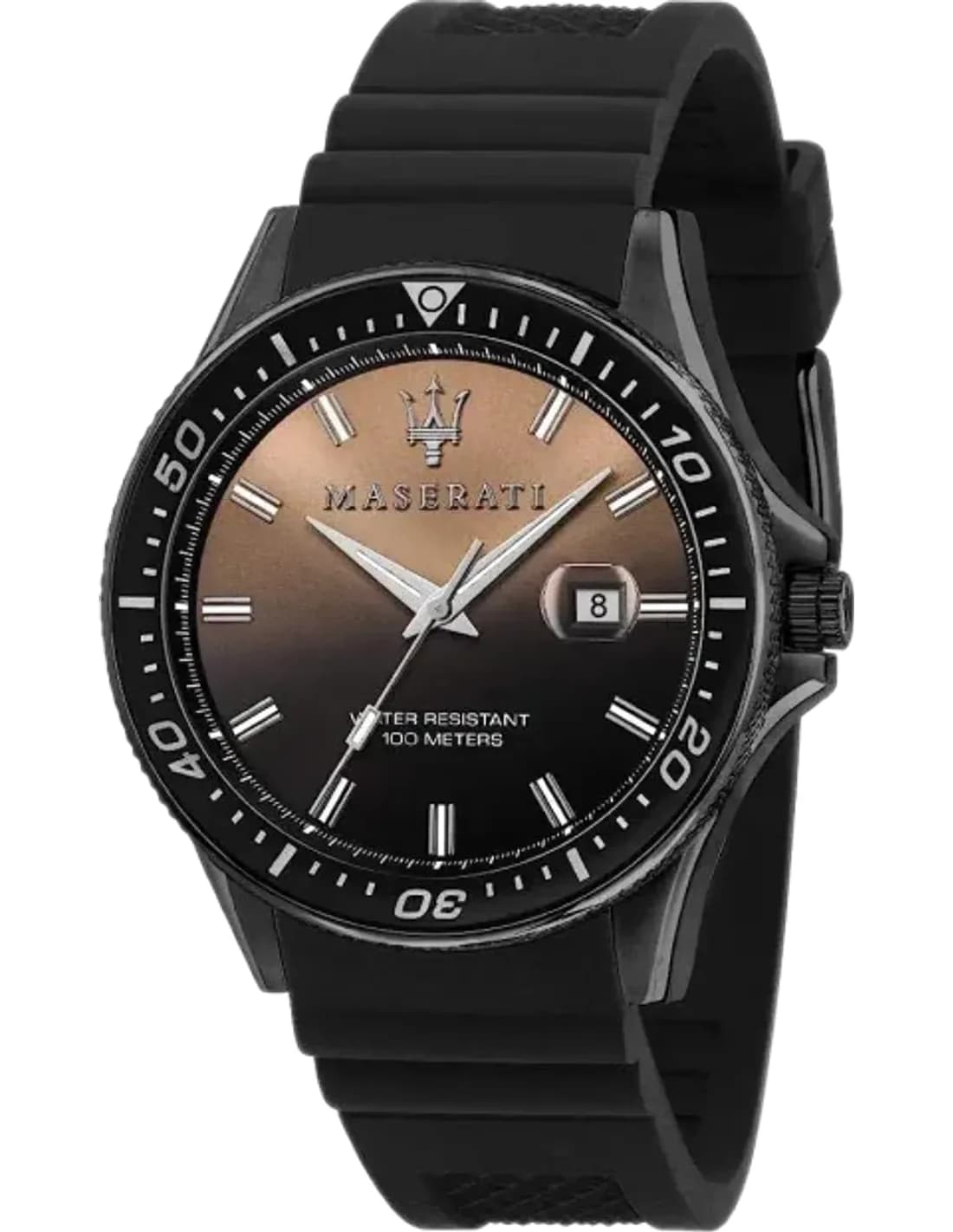 Montre Homme Maserati Sfida R8851140001 Quartz Bicolore Cadran Bracelet en silicone noir