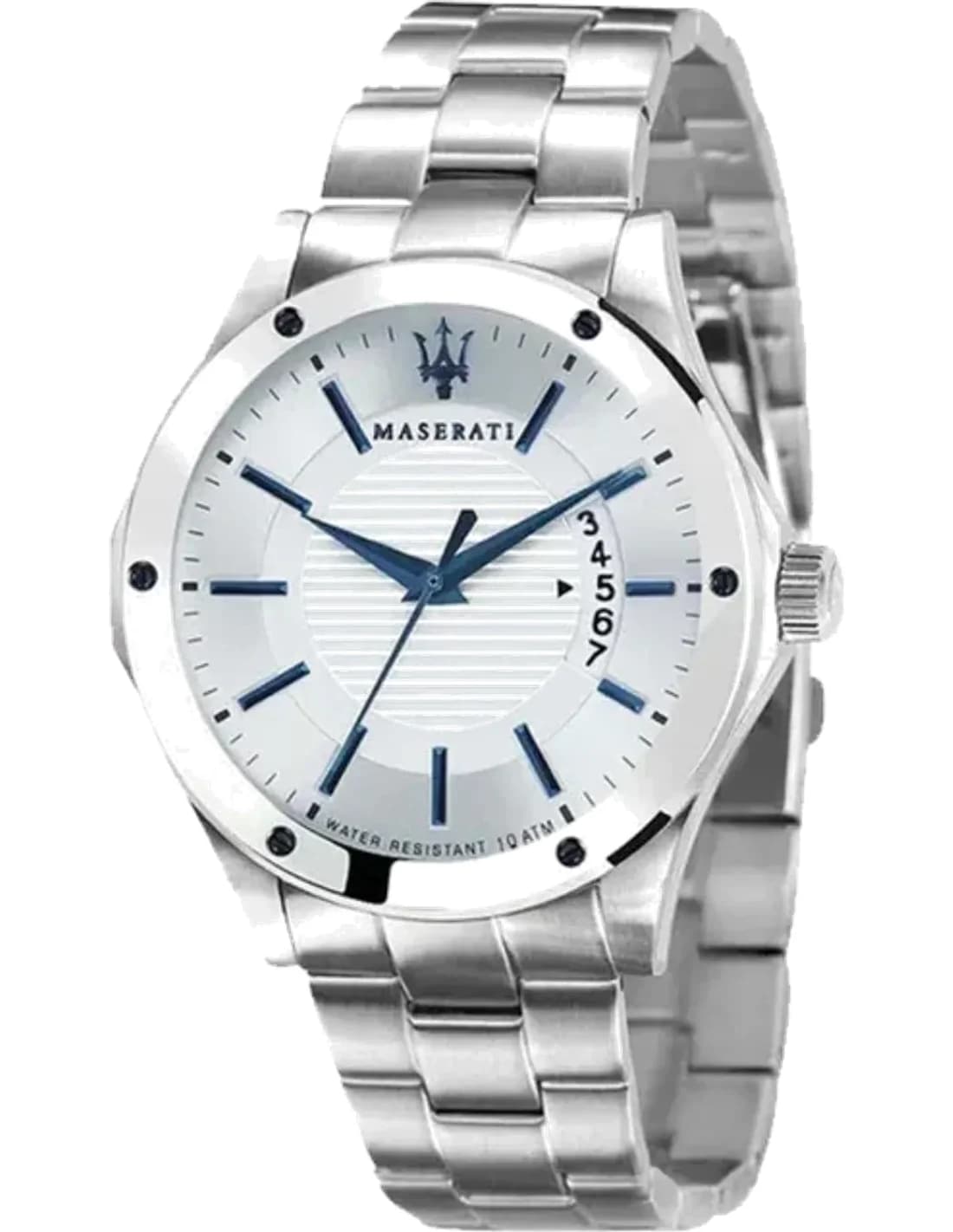 Montre Homme Maserati Circuito R8853127001 Quartz Cadran Blanc Bracelet en acier inoxydable argenté