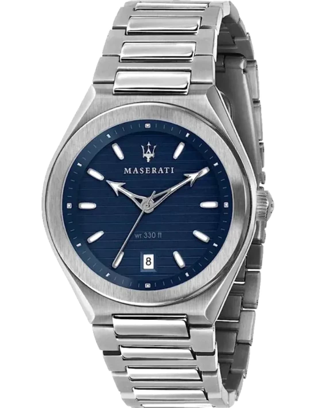 Montre Homme Maserati Triconic R8853139002 Quartz Analogique Cadran Bleu Bracelet en acier inoxydable argenté