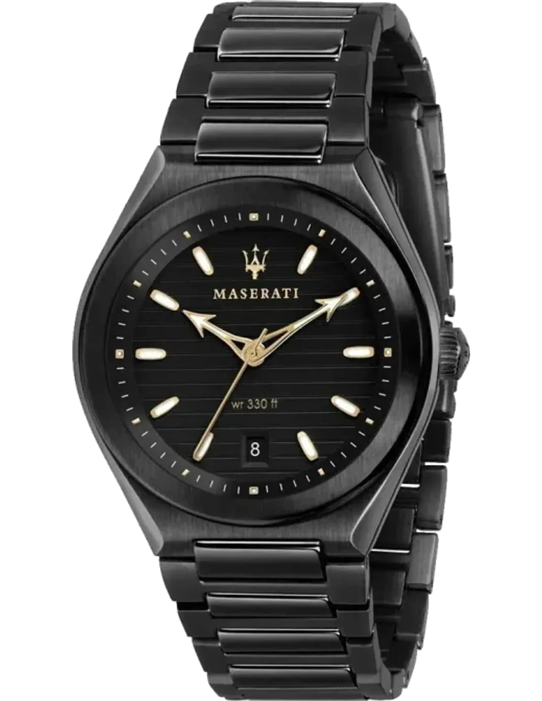 Montre Homme Maserati Triconic R8853139004 Quartz Analogique Cadran Noir Bracelet en acier inoxydable noir
