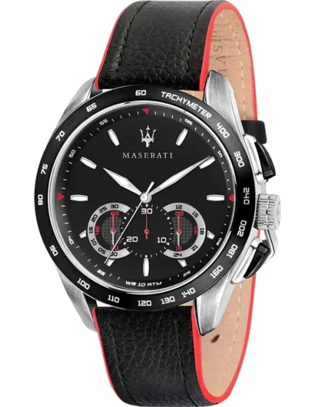 Montre Homme Maserati Traguardo R8871612028 Cadran noir Bracelet en cuir noir
