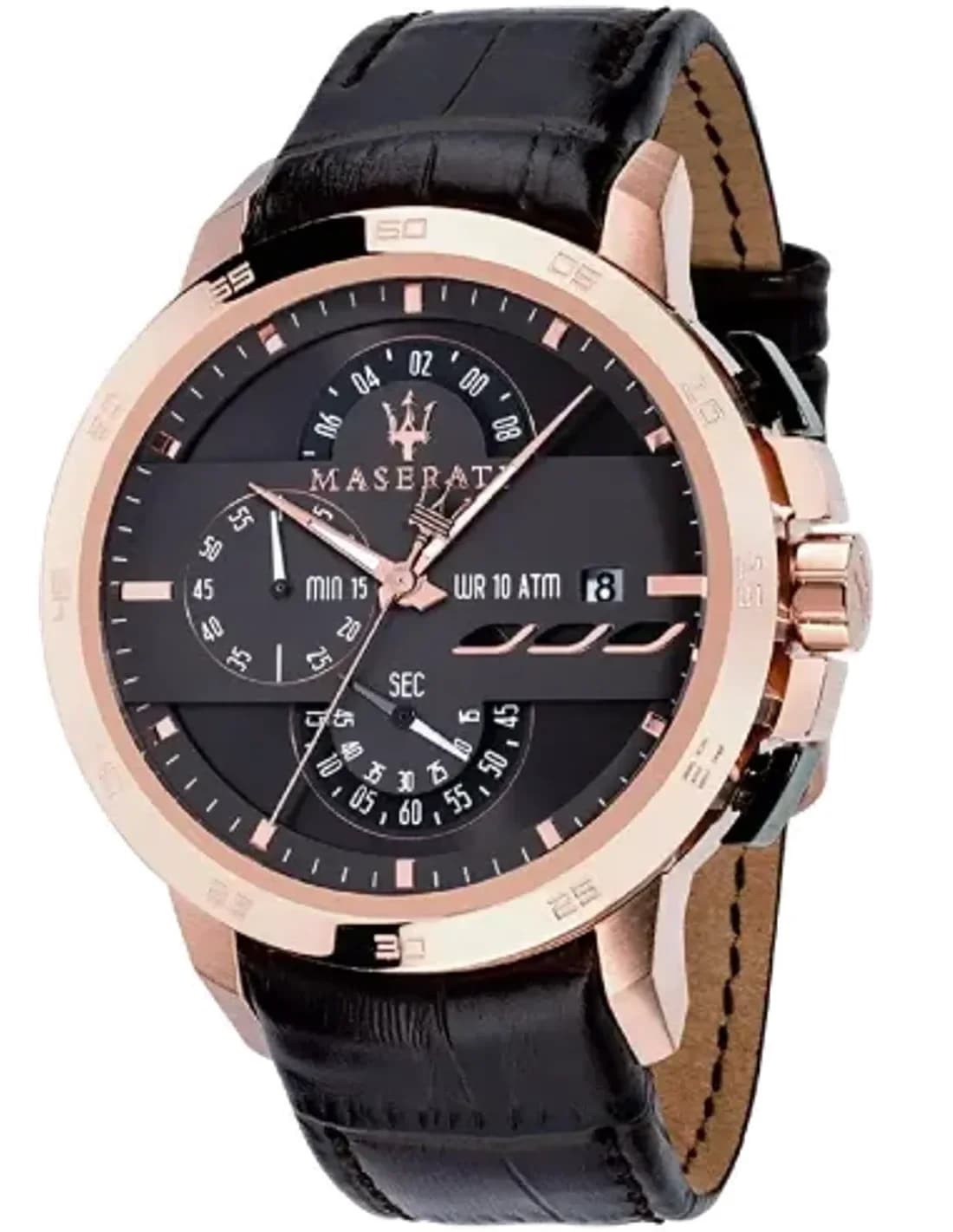 Montre Maserati Ingegno R8871619001 Cadran or rose bracelet en cuir marron