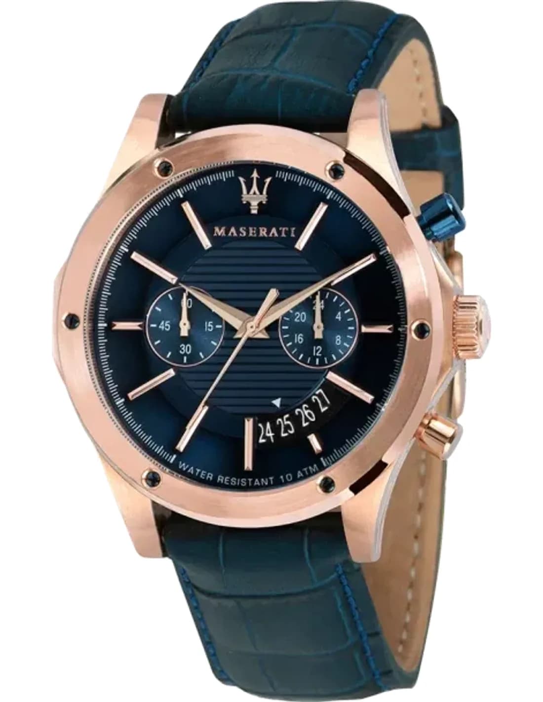 Montre Homme Maserati Circuito R8871627002 Cadran chronographe bleu Bracelet en cuir
