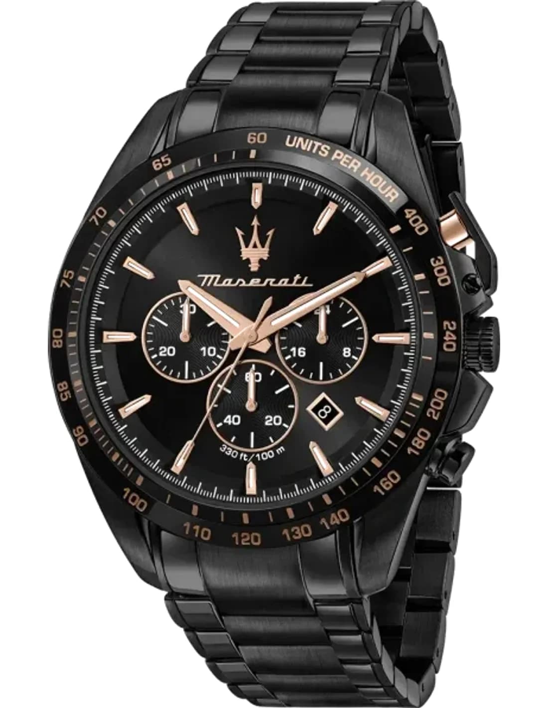 Montre Maserati R8873612048 Traguardo Chronographe en Acier Noir Mat