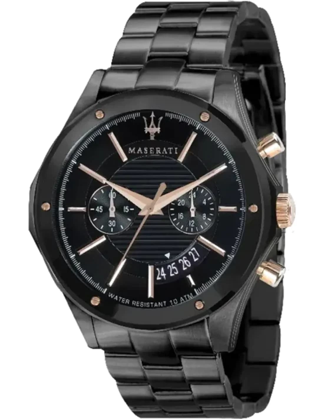 Montre Homme Maserati Circuito R8873627001 Cadran chronographe noir Bracelet en acier inoxydable noir