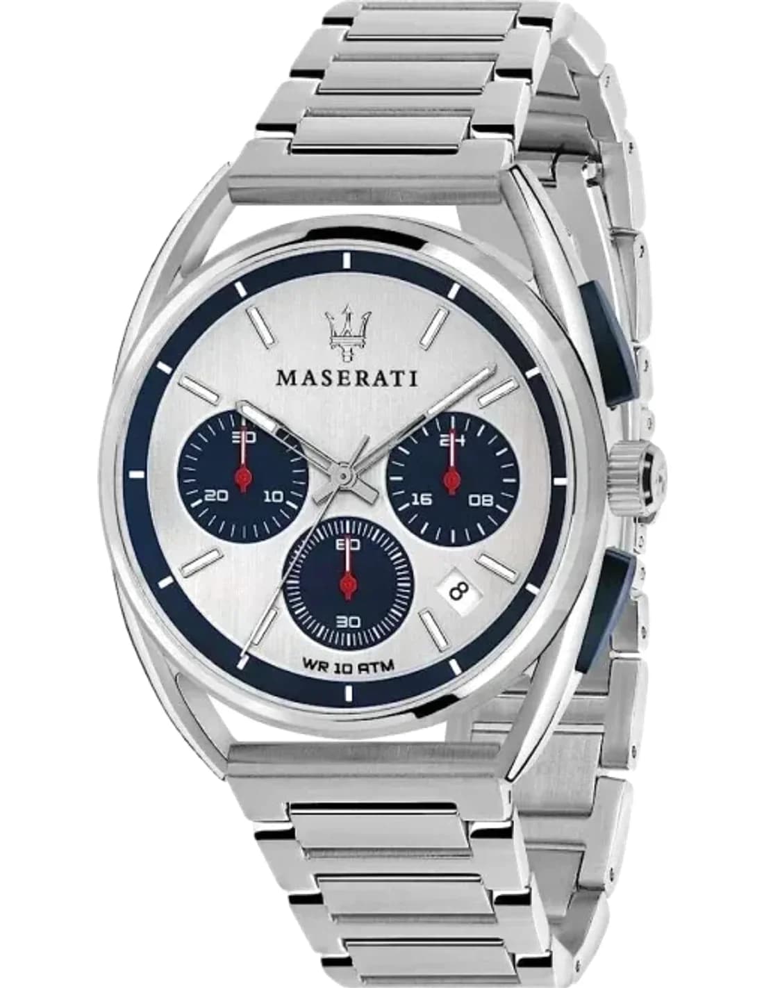 Montre Homme Maserati Trimarano R8873632001 Chronographe Cadran bicolore, Bracelet en acier inoxydable argenté