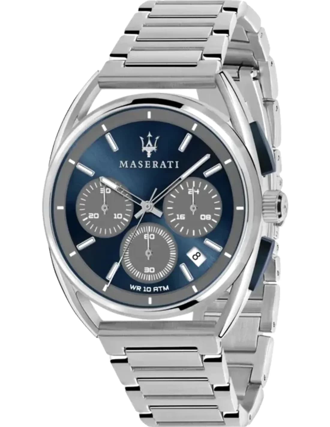 Montre Homme Maserati Trimarano R8873632004 chronographe cadran bleu, bracelet en acier inoxydable argenté