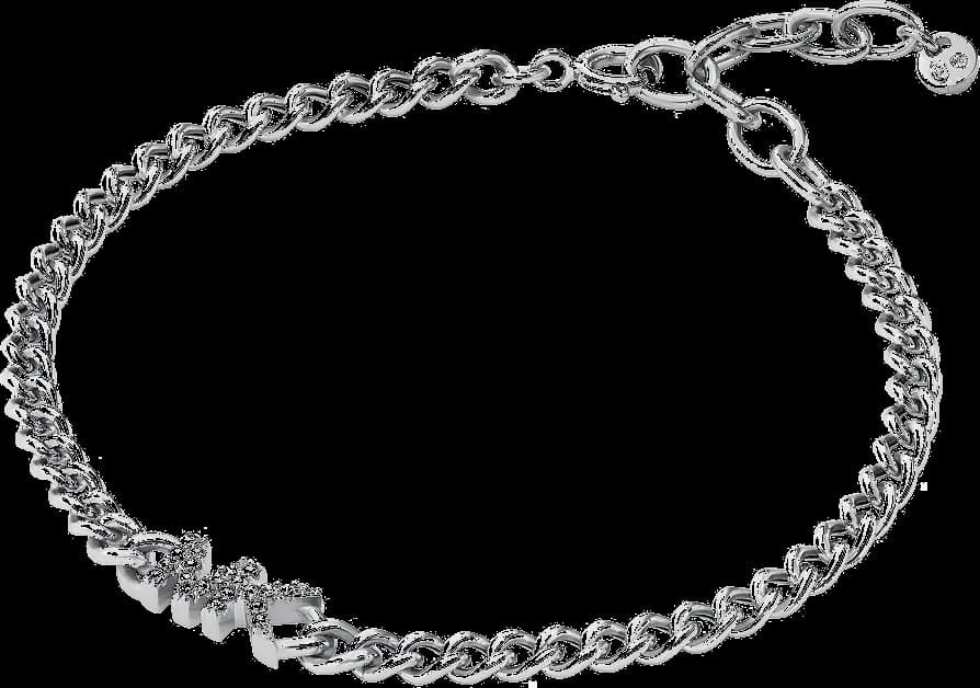 Bracelet Michael Kors à maillonsen argent 925 avec logo MK pavé de cristaux