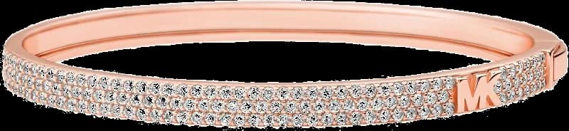 Bracelet jonc Michael Kors à logo MK en argent 925 plaqué or rose