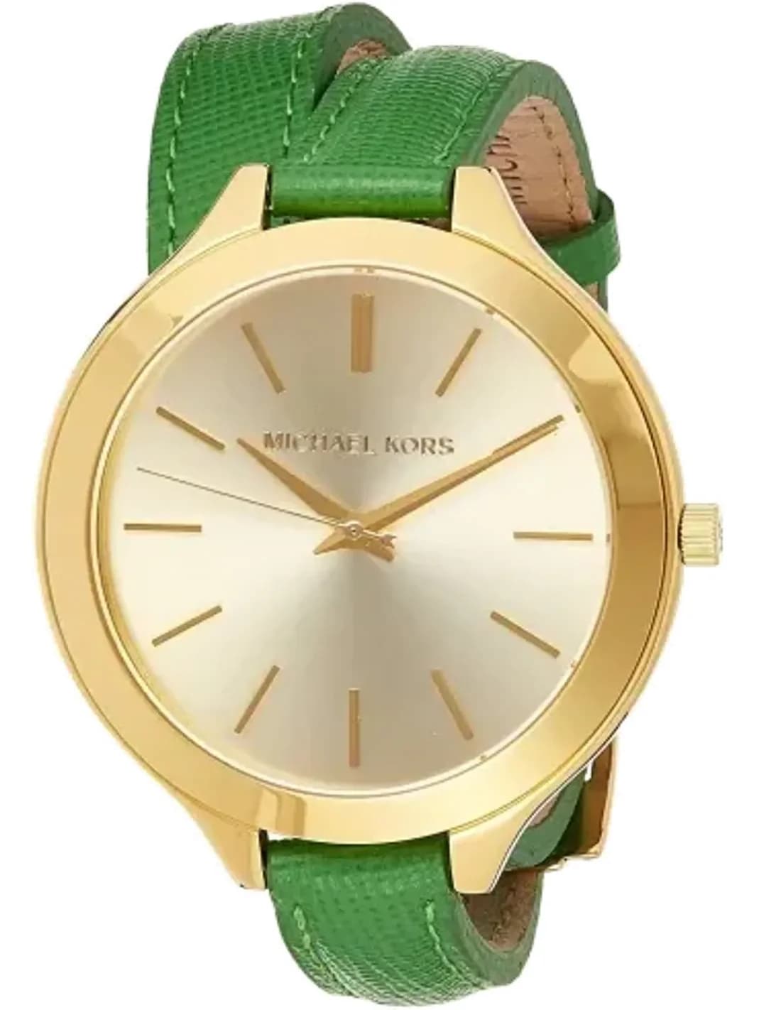 Montre Michael Kors Slim Runway MK2287 Bracelet à lanières vert