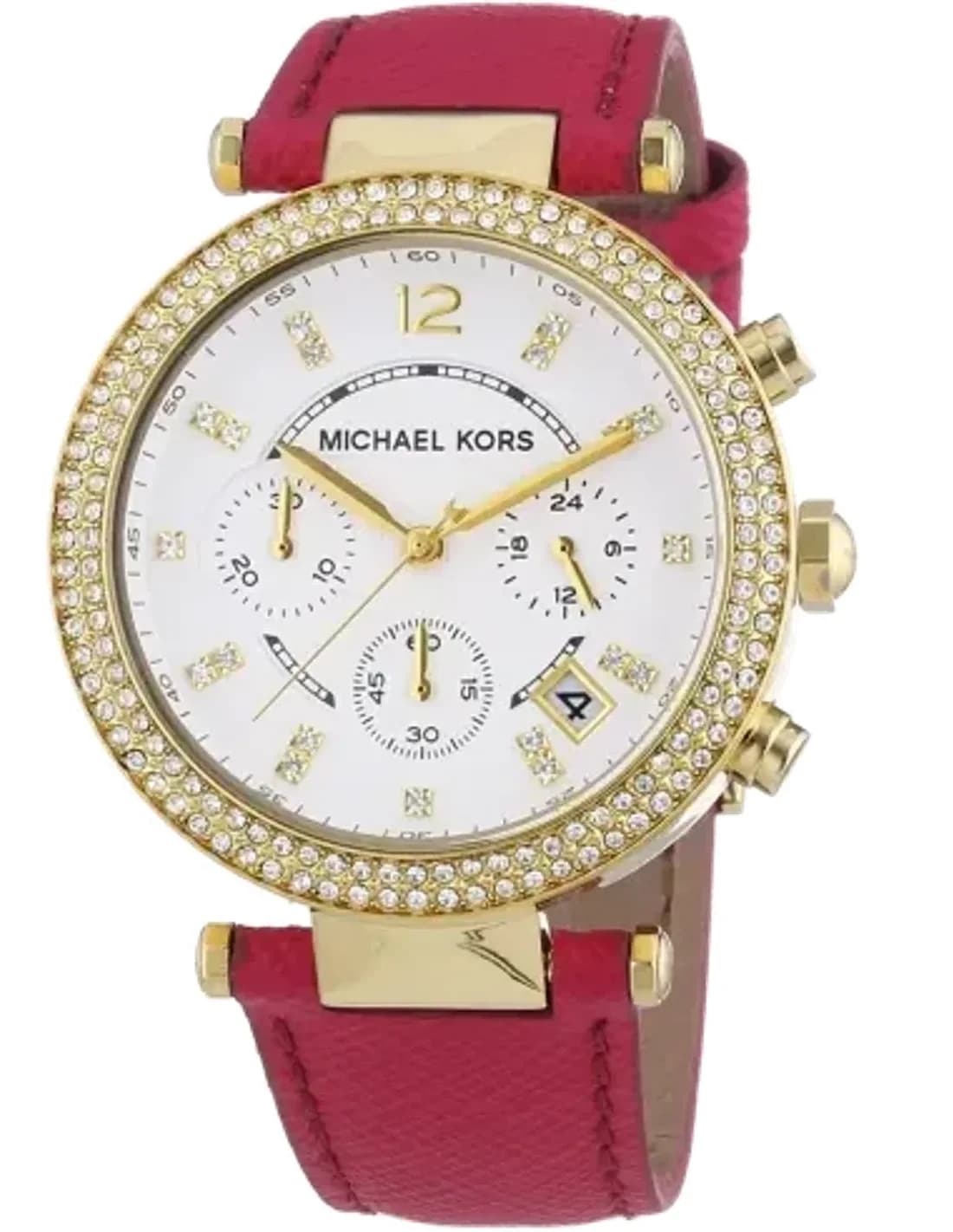 Montre Femme Michael Kors Parker MK2297 bracelet en cuir fuschia