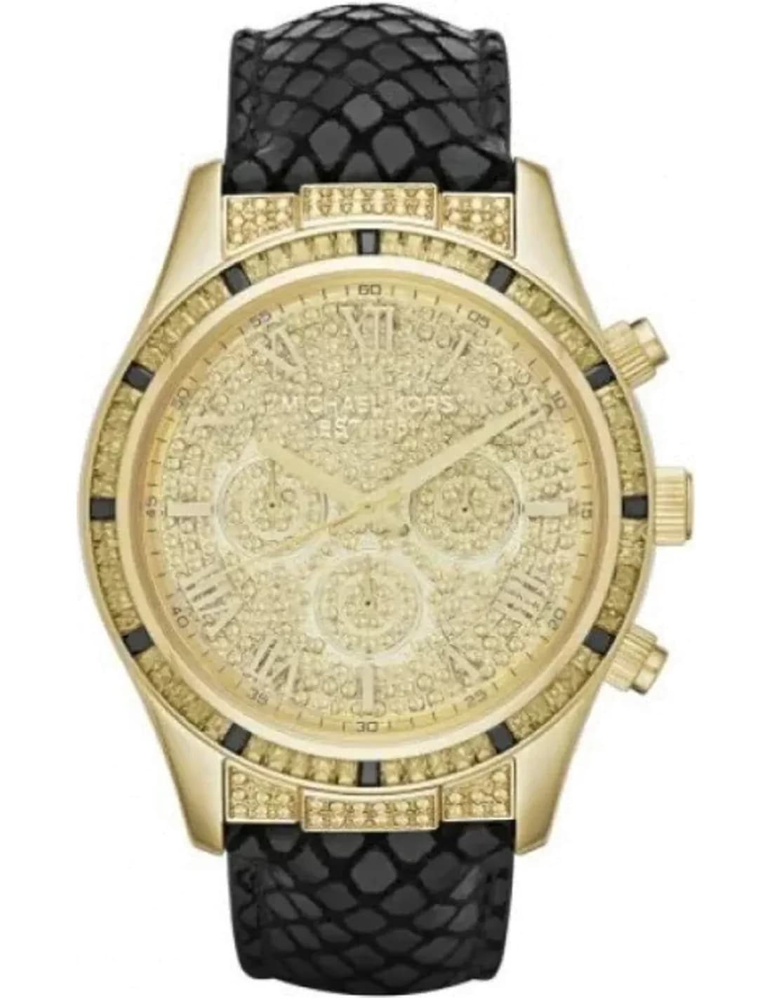 Montre Femme Michael Kors Layton MK2310 Cadran doré et bracelet effet peau serpent