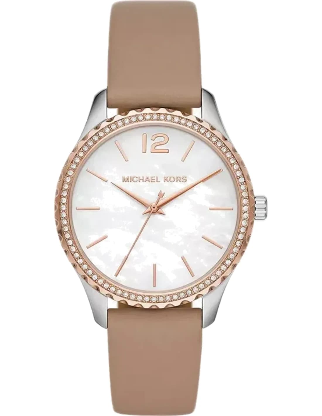 Montre Michael Kors Layton MK2910 ascendante à cristaux bracelet en cuir truffe