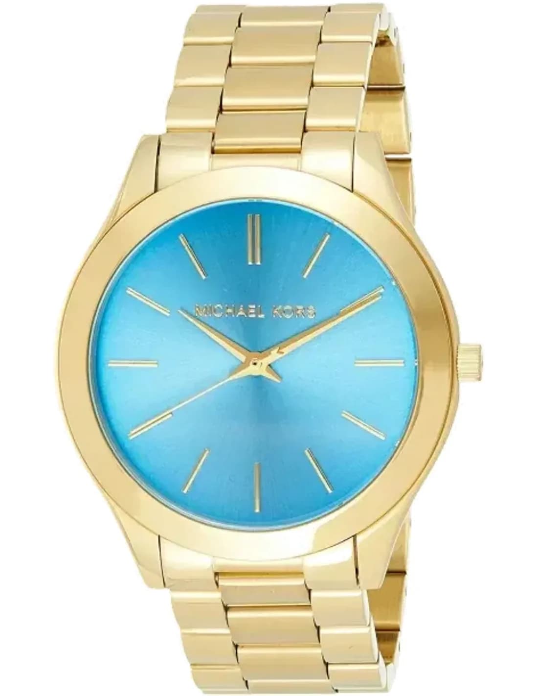 Montre Michael Kors Runway MK3265 Bracelet or et cadran bleu turquoise