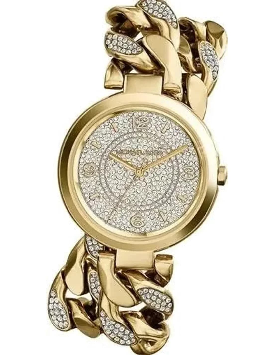Montre Femme Michael Kors Ellie MK3266 Double bracelet en acier doré et strass