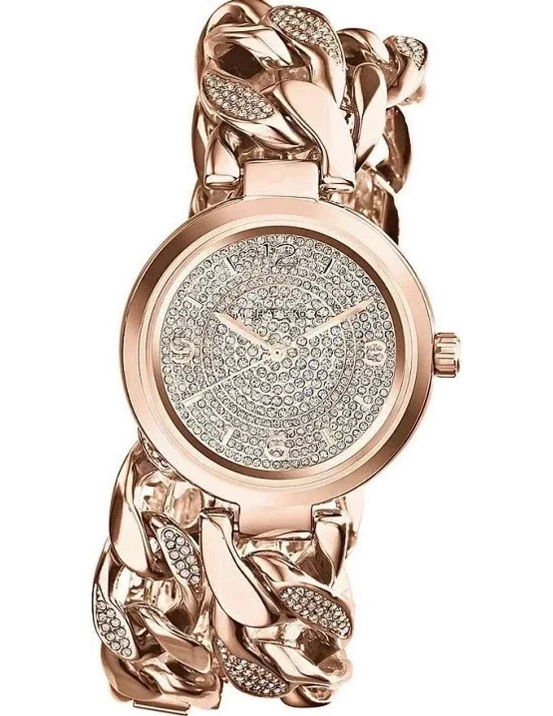 Montre Femme Michael Kors Ellie MK3267 Bracelet en acier or rose et strass