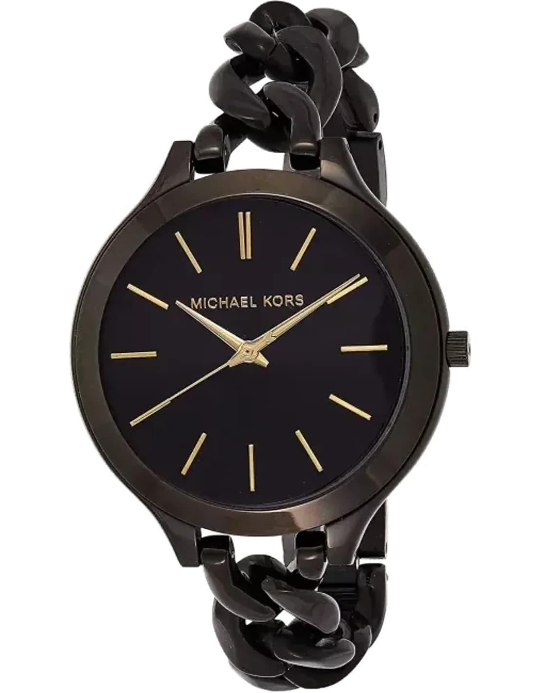 Montre Michael Kors Slim Runway MK3317 Bracelet En Acier Noir Brillant