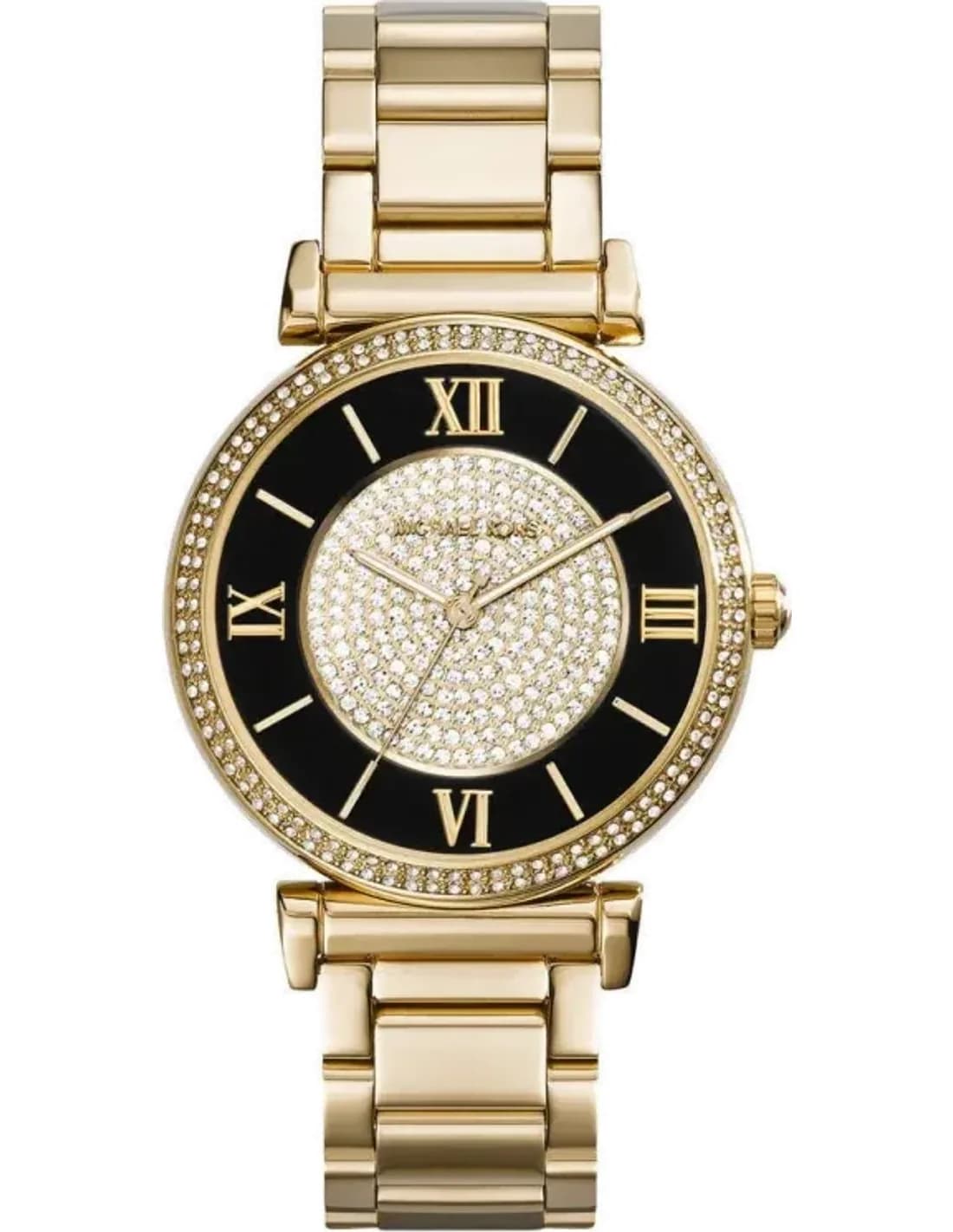 Montre Femme Michael Kors MK3338 Or et Noir avec Strass