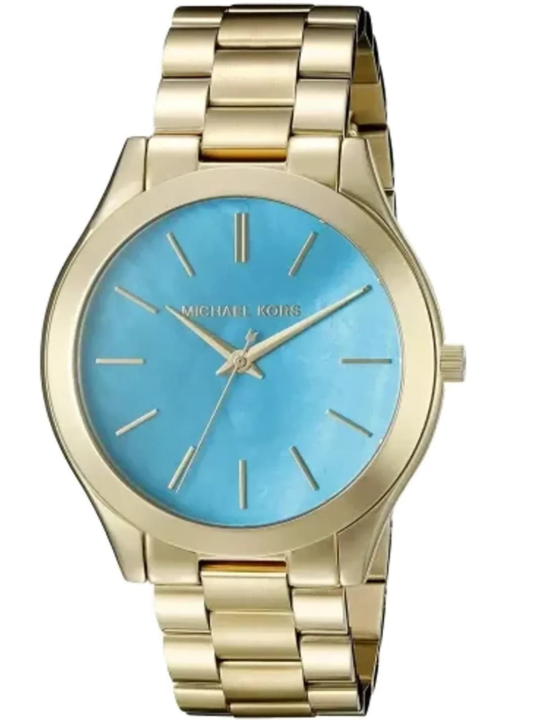 Montre Femme Michael Kors Runway Turquoise MK3492 Bracelet en acier doré