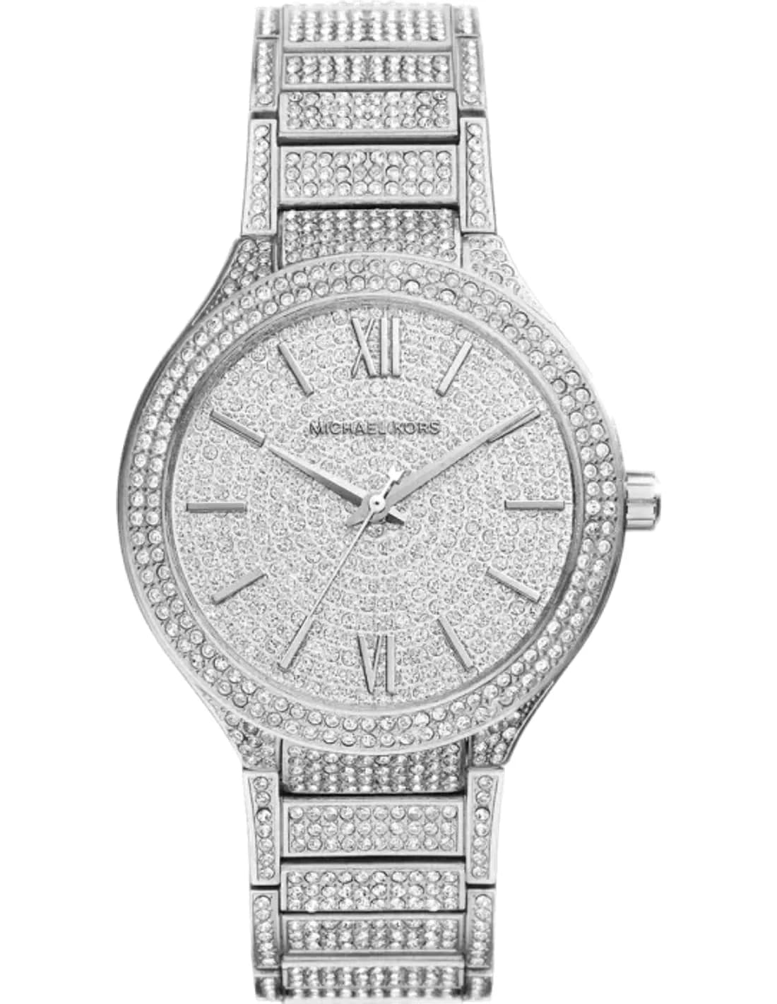 Montre Michael Kors Lauryn MK3717 argentée avec pavée de cristaux