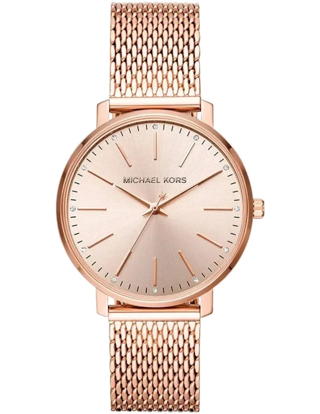 Montre Michael Kors MK4340 en acier or rose et maille milanaise