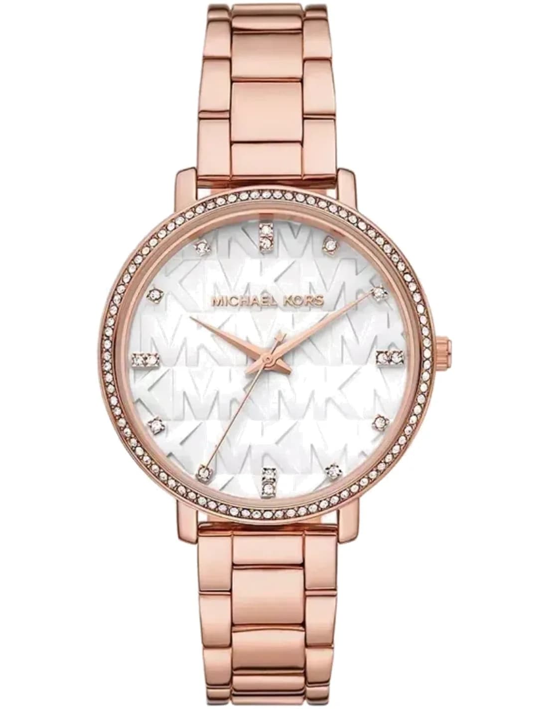 Montre femme Michael Kors Pyper MK4594 cadran blanc bracelet en acier inoxydable doré rose