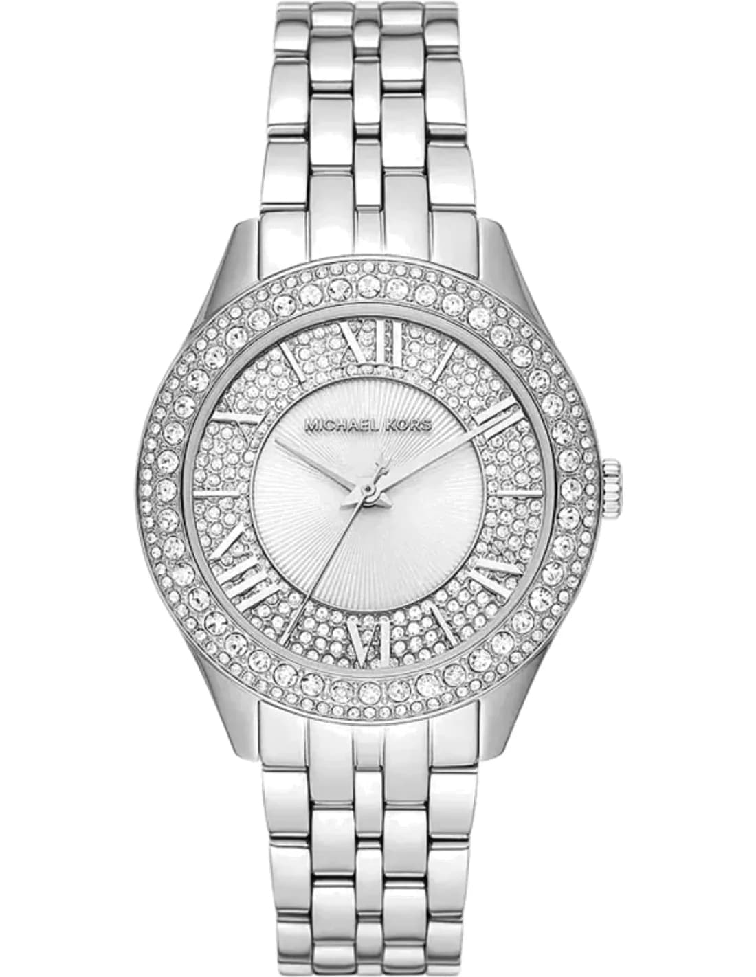 Montre femme Michael Kors Harlowe MK4708 Cadran pavé argenté et bracelet en acier inoxydable argenté