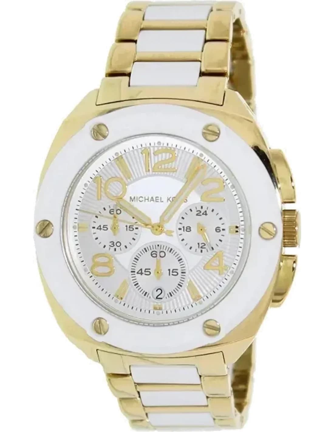 Montre Femme Michael Kors Tribeca MK5731 Bracelet acier or jaune et silicone blanc