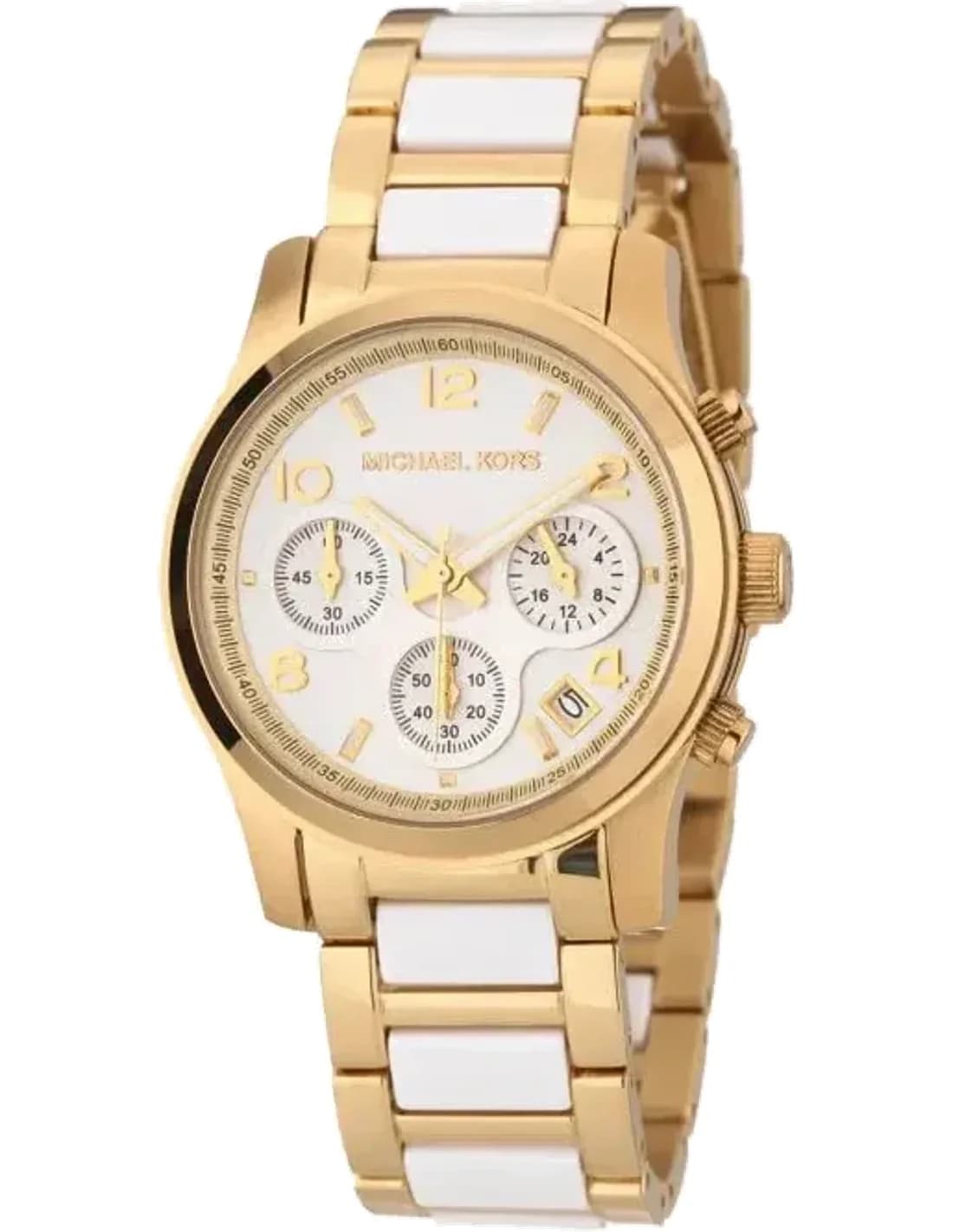 Montre femme Michael Kors MK5742 Runway chronographe cadran blanc