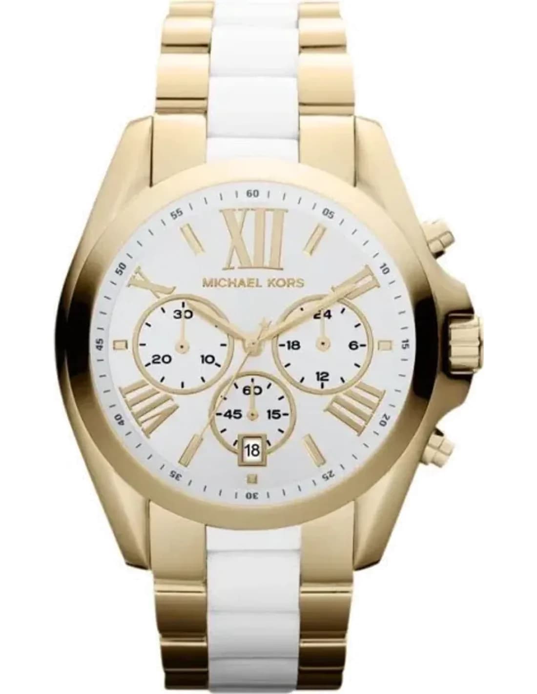 Montre Femme Michael Kors Bradshaw MK5743 Bracelet doré et blanc en acier