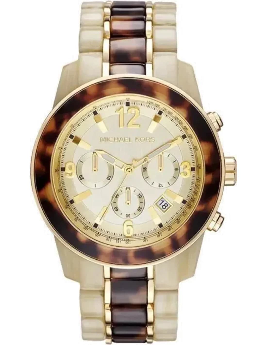 Montre Femme Michael Kors MK5764 Bracelet en acétate doré et brun