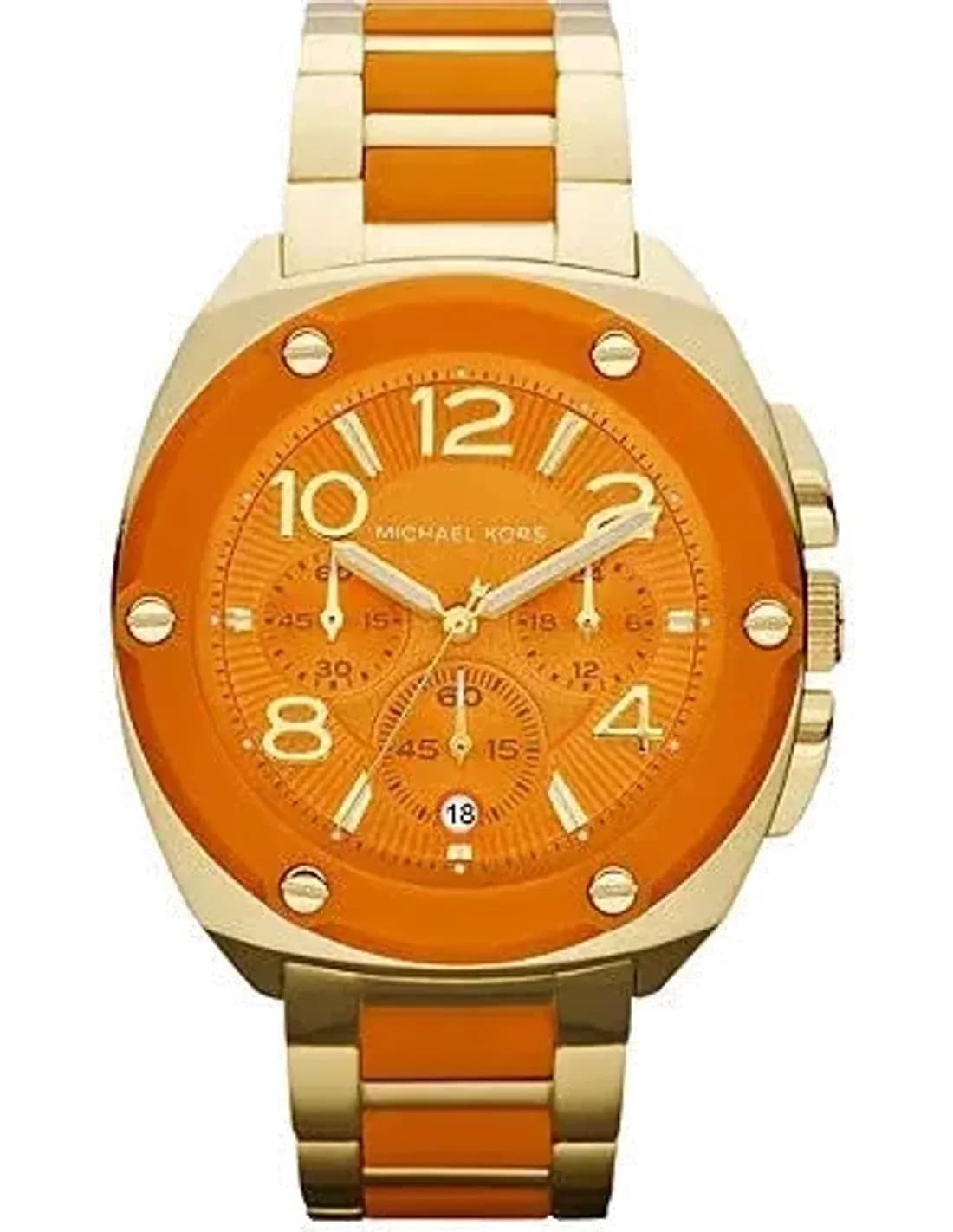 Montre Femme Michael Kors Tribeca MK5768 Bracelet doré en acier avec silicone orange