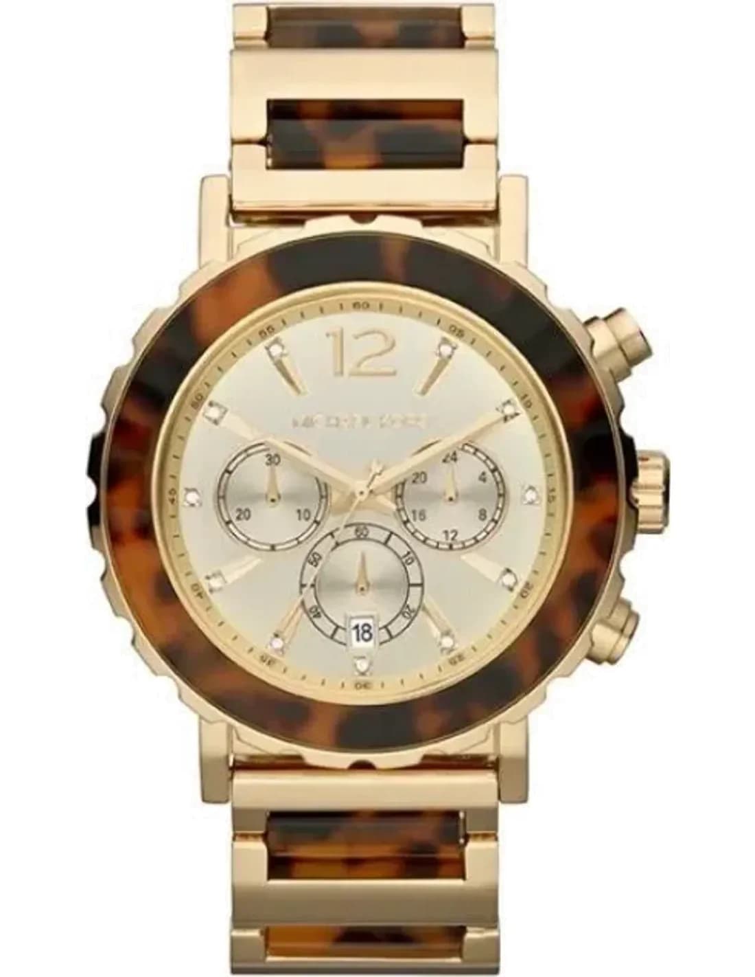 Montre Femme Michael Kors Lillie MK5790 Bracelet doré et maillons écailles de tortue