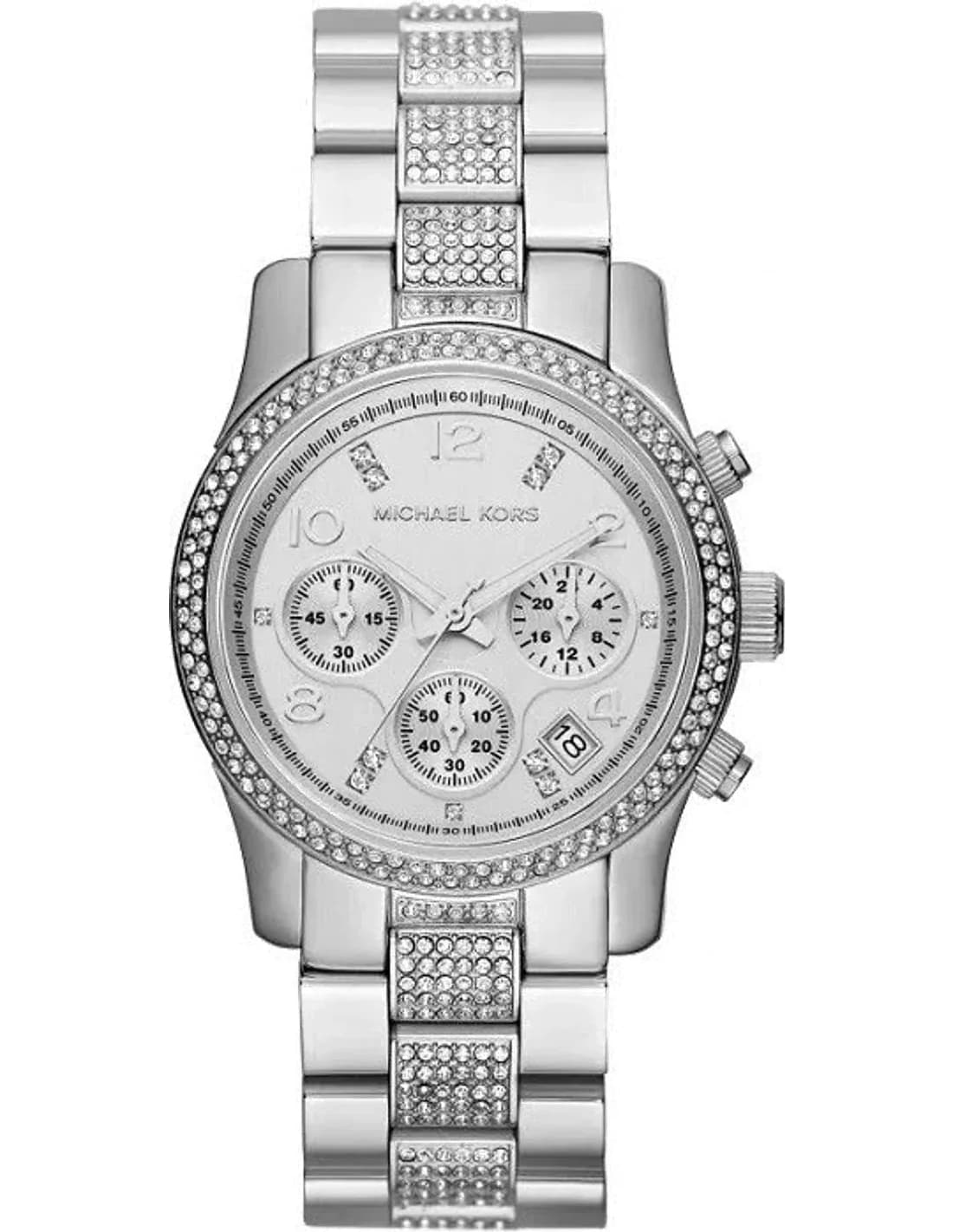 Montre Femme Michael Kors Runway MK5825 Bracelet en acier argenté et strass