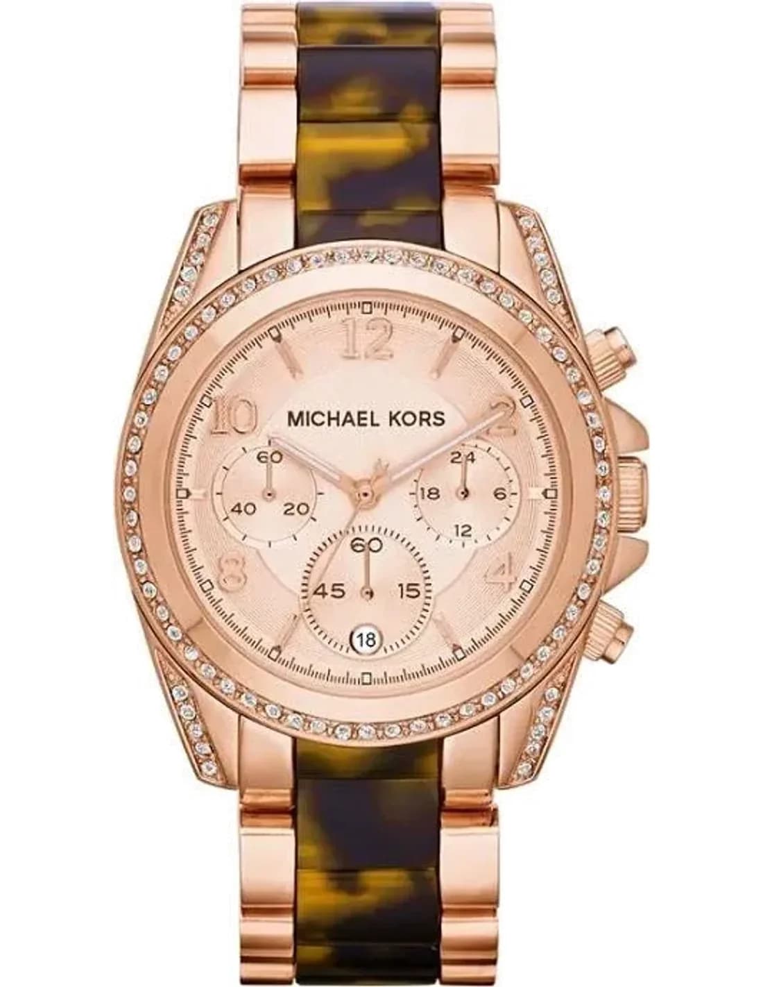 Montre Femme Michael Kors Blair MK5859 Bracelet écailles de tortue et acier or rose