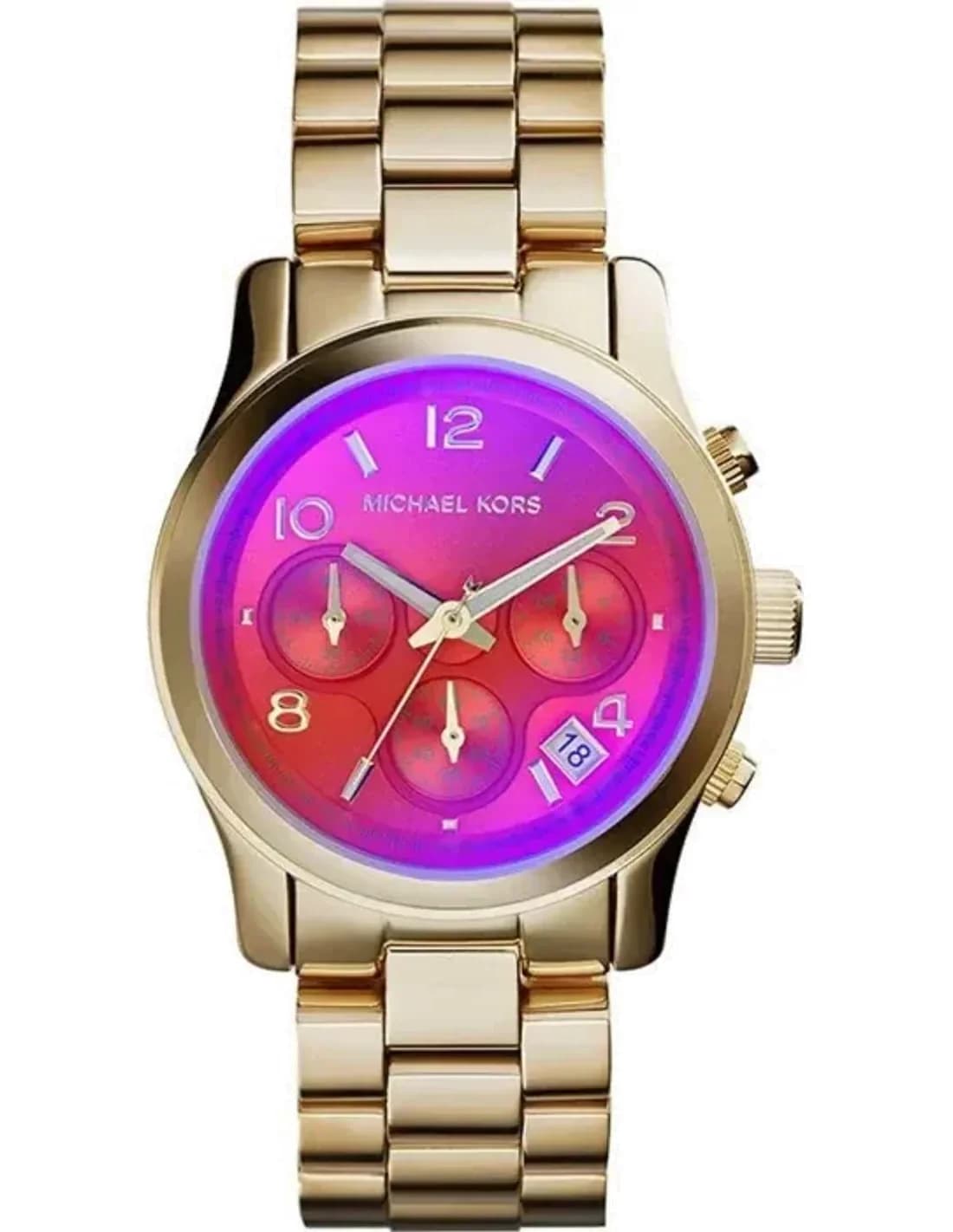 Montre Femme Michael Kors Runway MK5939 Cadran orange avec reflets roses