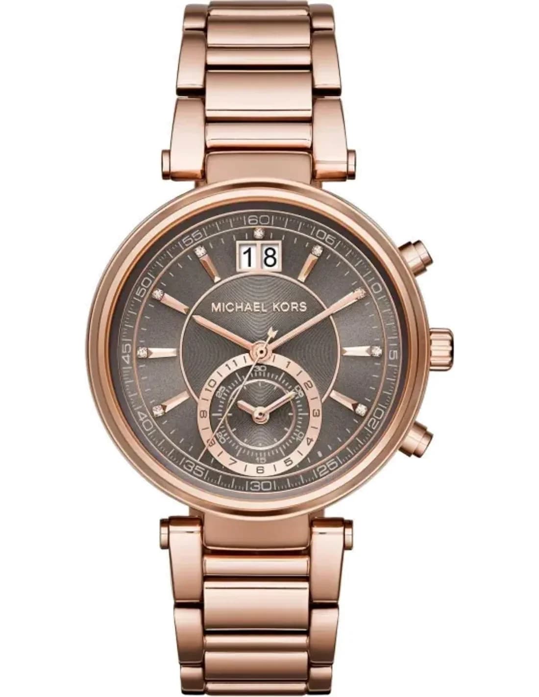 Montre Femme Michael Kors MK6226 Sawyer en Acier Or Rose et Cadran Rose