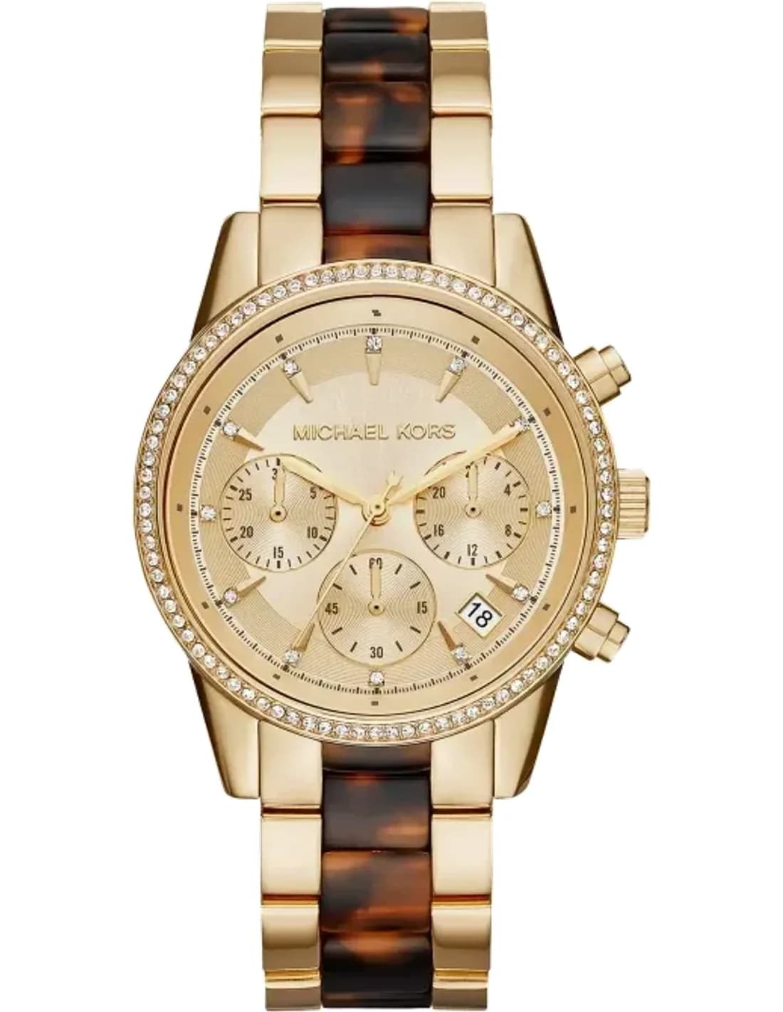 Montre femme Michael Kors MK6322 Ritz chronographe cadran doré