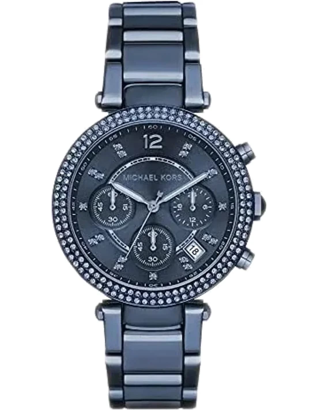 Montre chronographe Michael Kors Parker MK6418 de ton bleu Bracelet en acier inoxydable