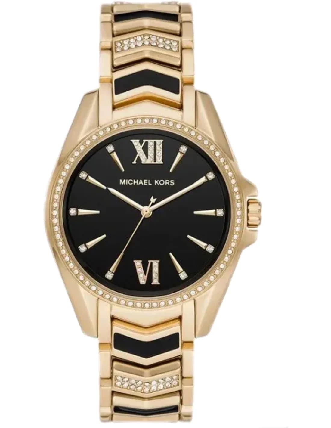 Montre Michael Kors Whitney MK6743 à cadran noir avec cristaux brillants
