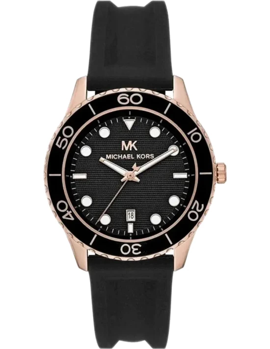 Montre Michael Kors Runway MK6852 ornée de cristaux bracelet en silicone noir