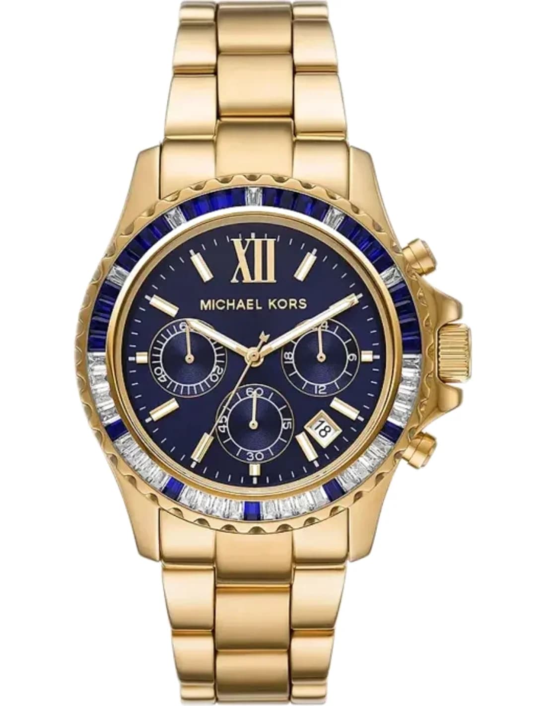 Montre chronographe Michael Kors Everest MK6971 pavée de cristaux bracelet doré en acier