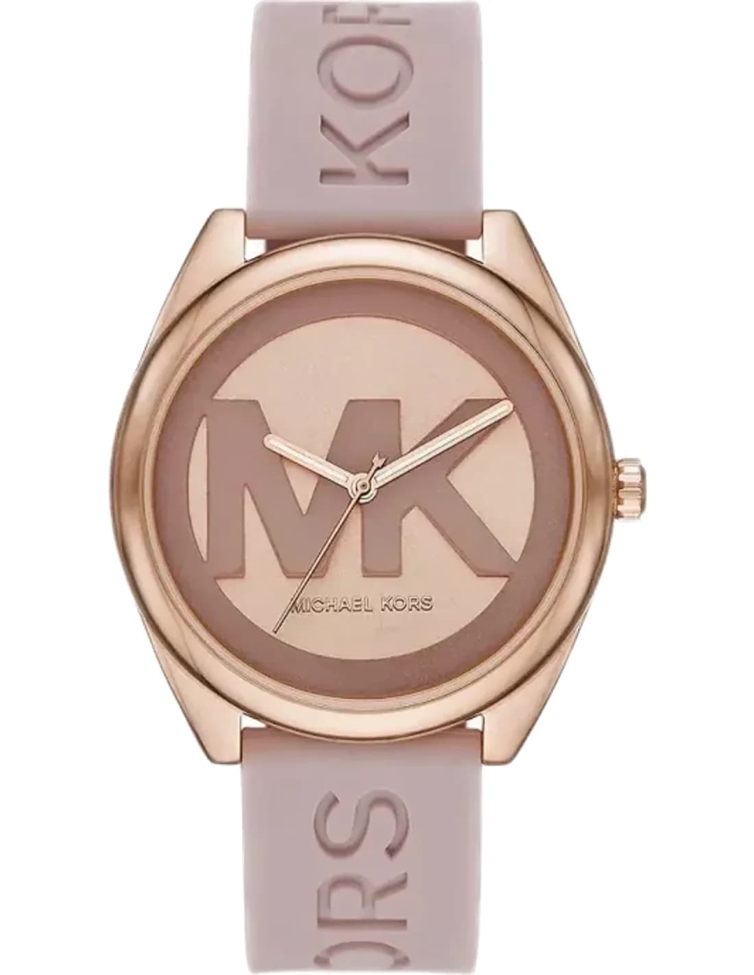 Montre Michael Kors Janelle MK7139 à cadran doré rose et bracelet en silicone
