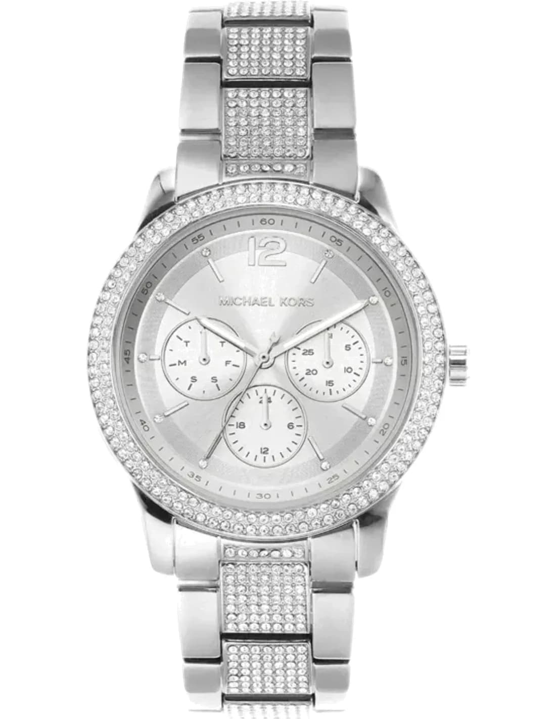 Montre Michael Kors Tibby MK7294 multifonction à cadran argenté avec cristaux