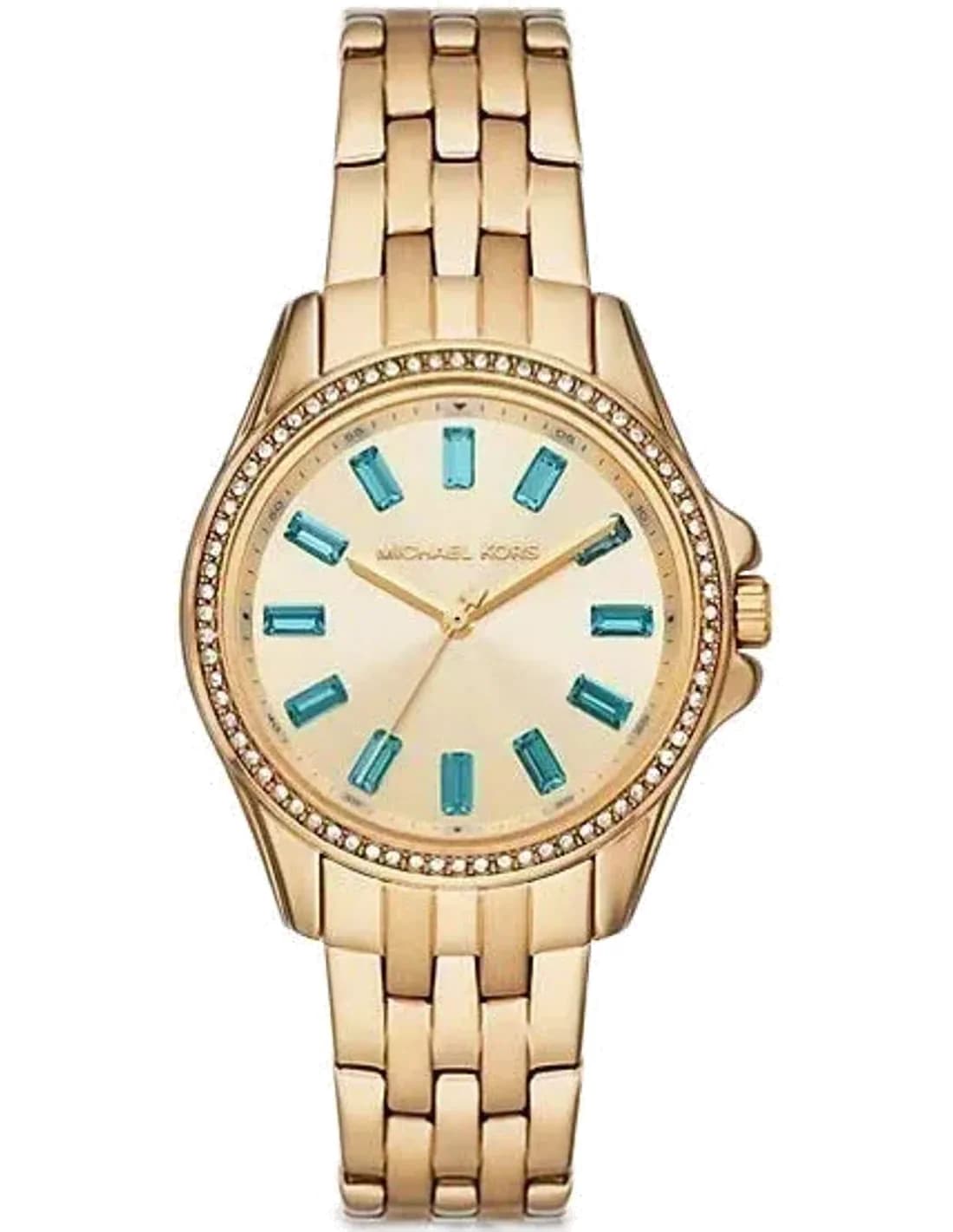 Montre femme Michael Kors Pilot MK7366 Cadran pavé doré et bracelet en acier inoxydable doré