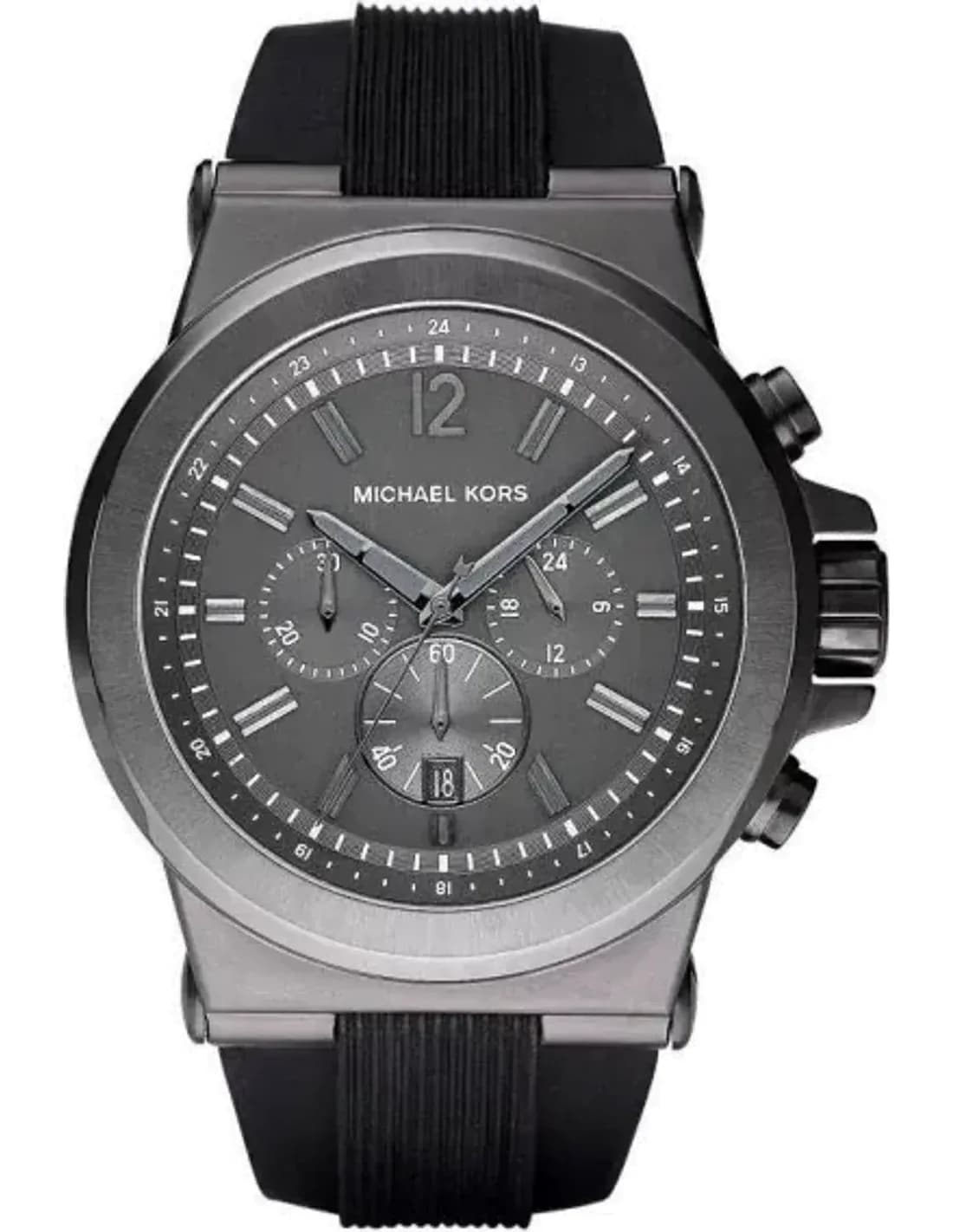 Montre Homme Michael Kors MK8206 Caoutchouc noir avec ligne centrale striée