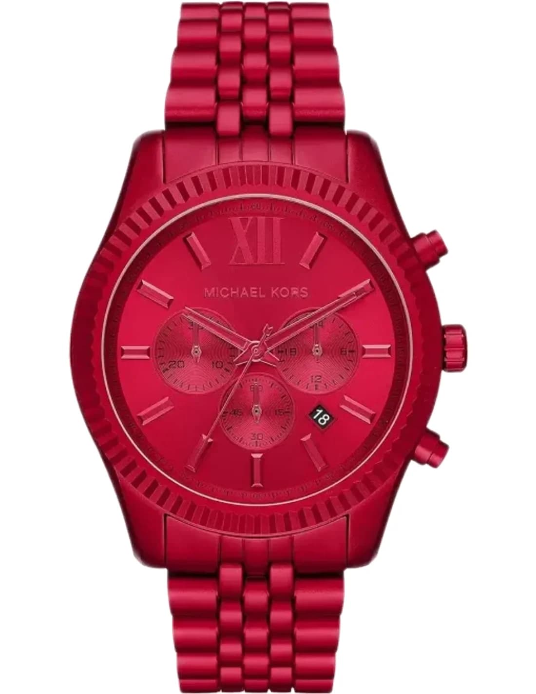 Michael Kors Lexington MK8814 Montre chronographe en aluminium rouge