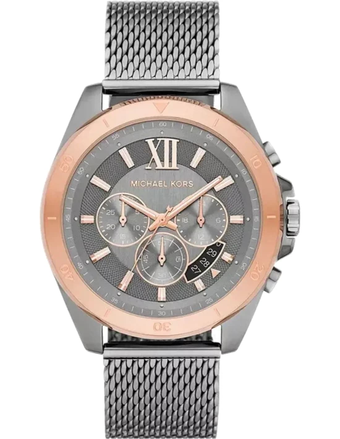 Montre Michael Kors Brecken MK8868 chronographe gris Bracelet en maille