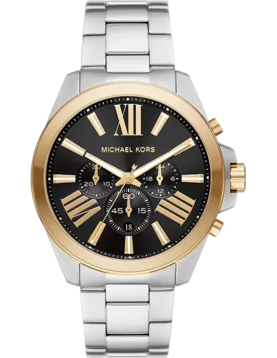 Montre Michael Kors Wren MK8880 chronographe à cadran noir Bracelet argenté