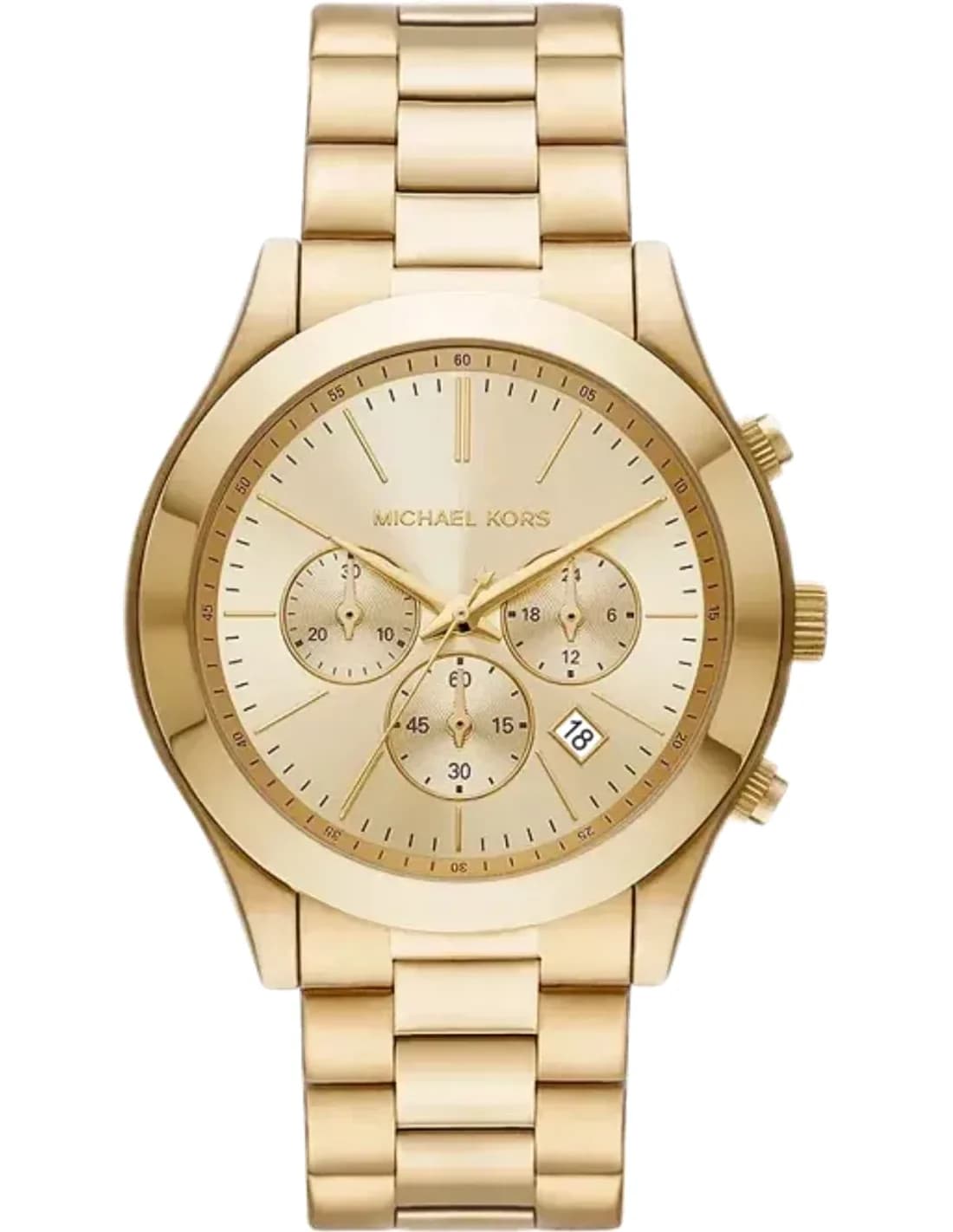 Montre Michael Kors Runway MK8909 chronographe à cadran doré et bracelet doré
